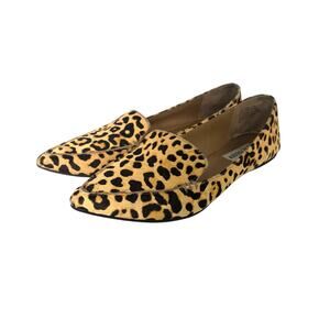 Steve Madden Women's Feather Loafer Shoes Pointed Flats Leopard Print Size 8.5